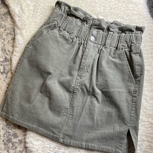 Paperbag Waist Corduroy Skirt in Gray Taupe - Black Label C’est Toi Size L